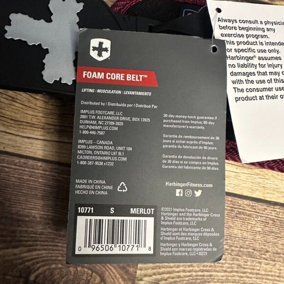 NWT Harbinger Foam Core Belt 4.5" for Lifting Size Small (Merlot) - Picture 8 of 14